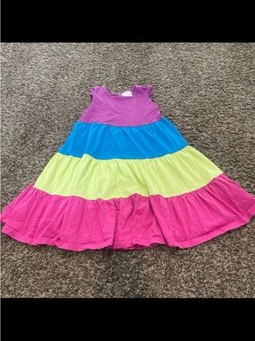 Hanna Andersson color block tiered dress size 5/6 kids